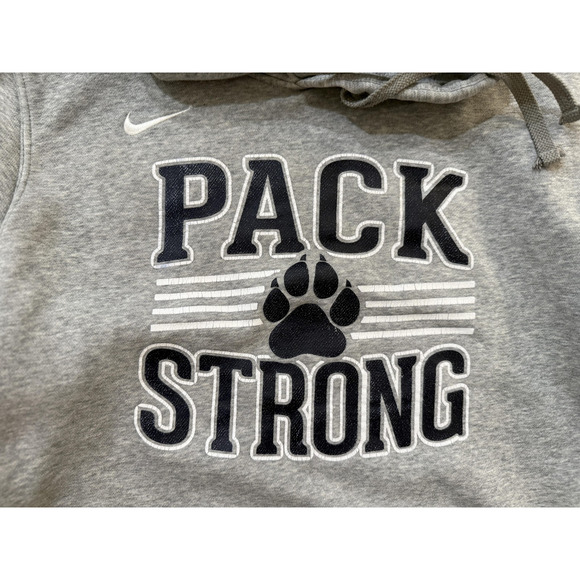Nike Hoodie Mens Large Gray Pack Strong Paw Embroidered Soft Pullover Sweatshirt - Picture 2 of 8
